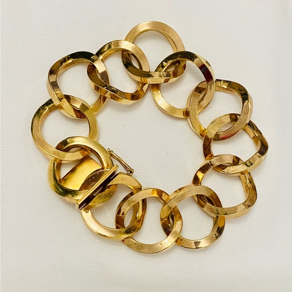 Authentic Vintage Christian Dior 1968 Germany Gold Tone Link Bracelet Signed - Picture 3 of 10